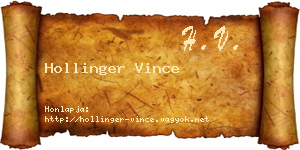 Hollinger Vince névjegykártya